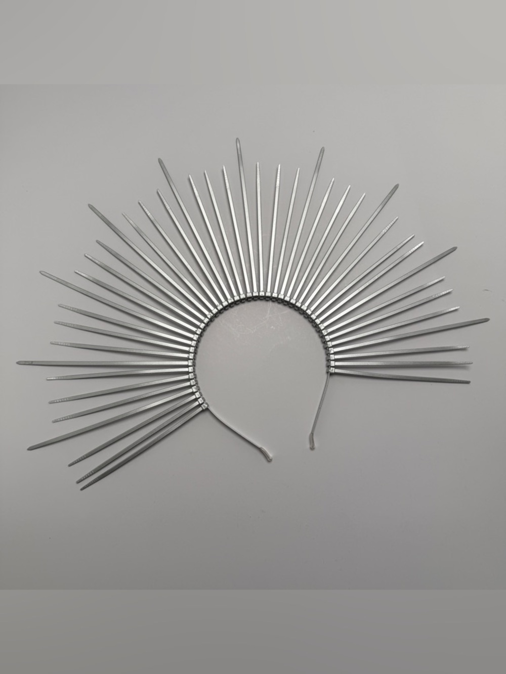 Silver Spike Halo Headband - Metallic Festival Crown - Picture 5 of 7